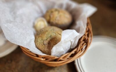 Blueberry Muffins made with Rustlin’ Rob’s Blueberry Preserves