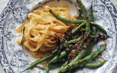 Spicy and Sweet Green Beans with Rustlin’ Rob’s Jalapeno Hatch Chile Jam